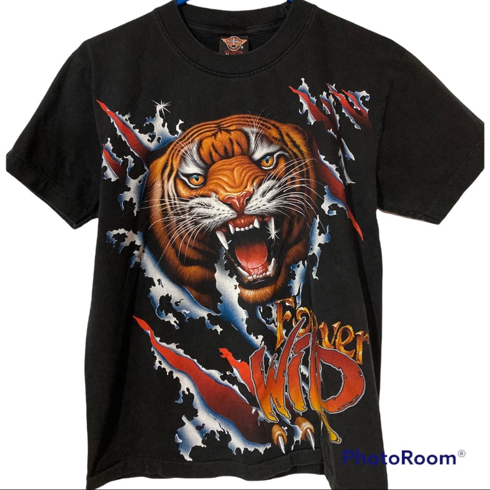 Vintage Tee Shirt Rock Eagle Brand Single Stitched Men’s Med Tiger Graphic 90’s